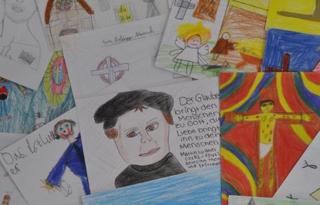 gemalte Bilder zum Thema Luther und Reformation